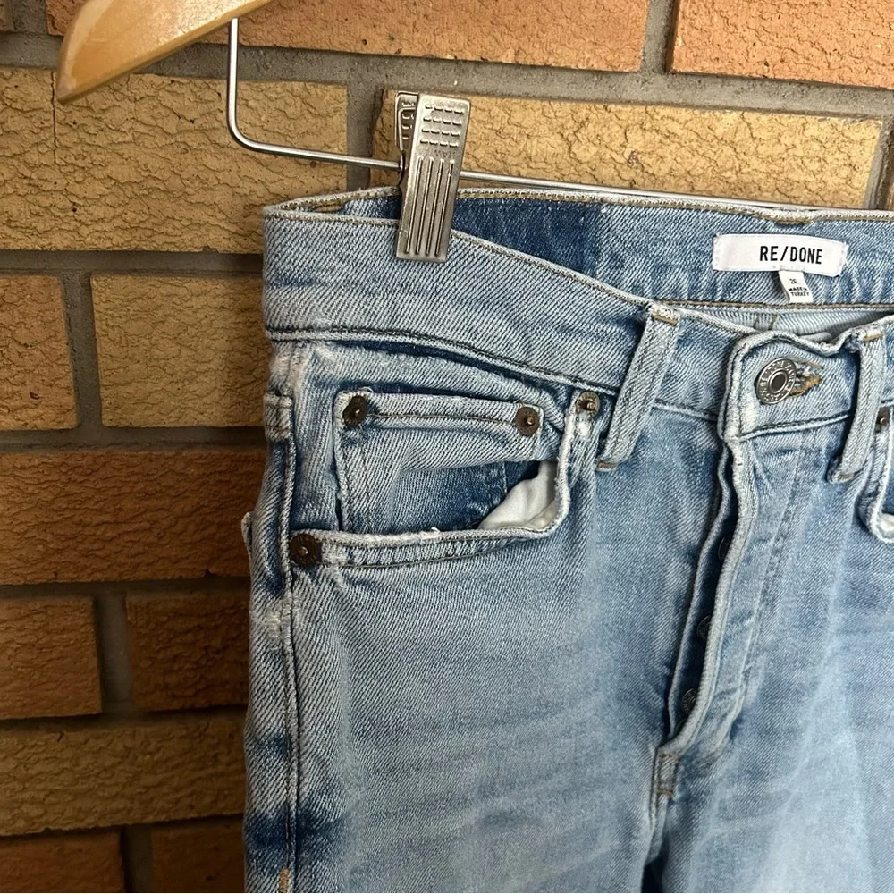 RE/DONE Originals 70s Stove Pipe in Light Destroyed 20 - Straight Leg Size 26 - Picture 8 of 11